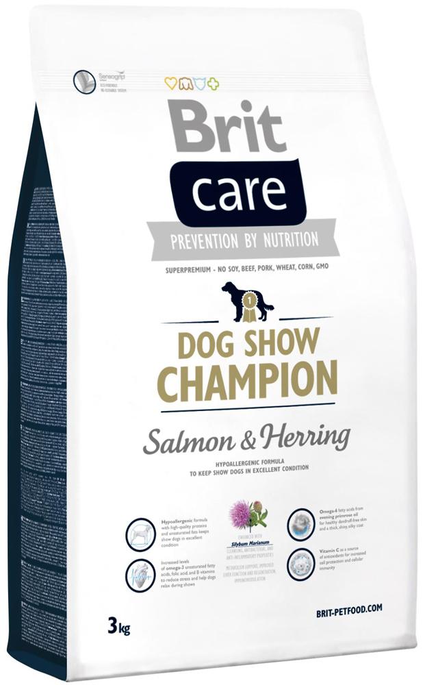 Brit Care (Брит Кеа) Dog Show Champion (3 кг) корм для выставочных собак лосось плюс сельдь с рисом